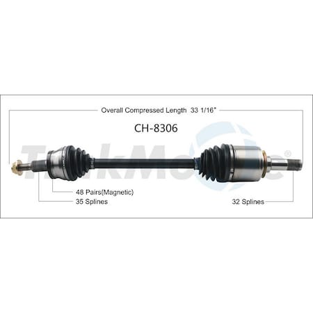 Surtrack Axle Cv Axle Shaft, Ch-8306 CH-8306